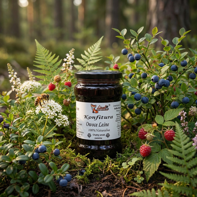 Konfitura z owoców leśnych. Naturalna bez konserwantów 370g