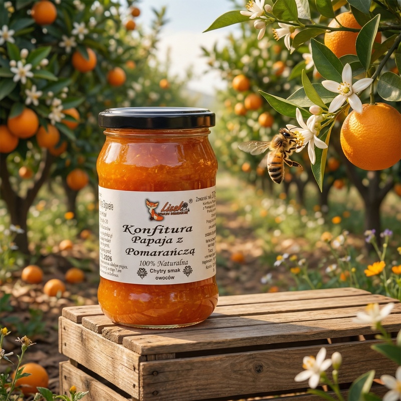 Konfitura papaja z pomarańczą. Naturalna bez konserwantów 370g