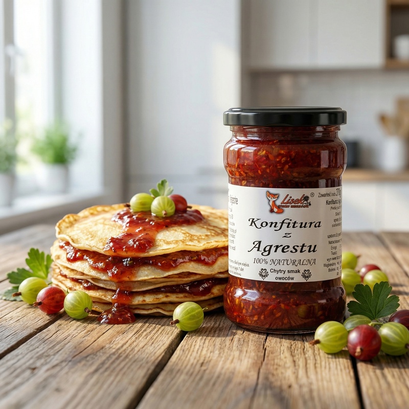 Konfitura naturalna z agrestu 370g. Pyszna w każdej postaci