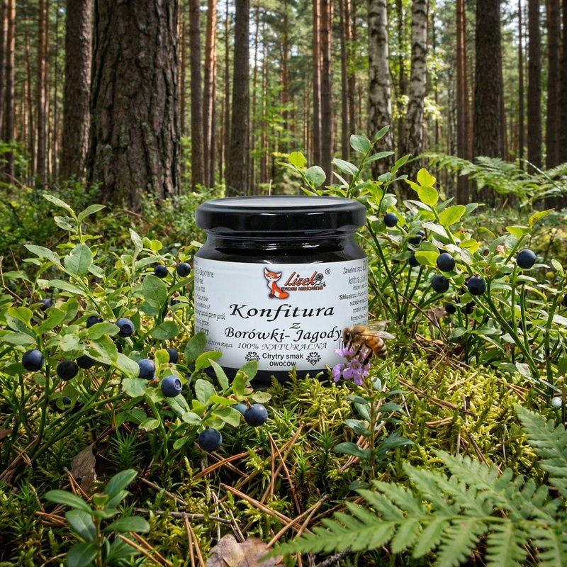 Konfitura z borówki amerykańskiej. Naturalna bez konserwantów 370g
