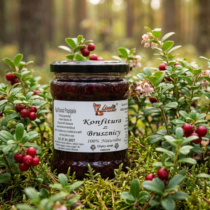 Konfitura z brusznicy. Naturalna bez konserwantów 370g