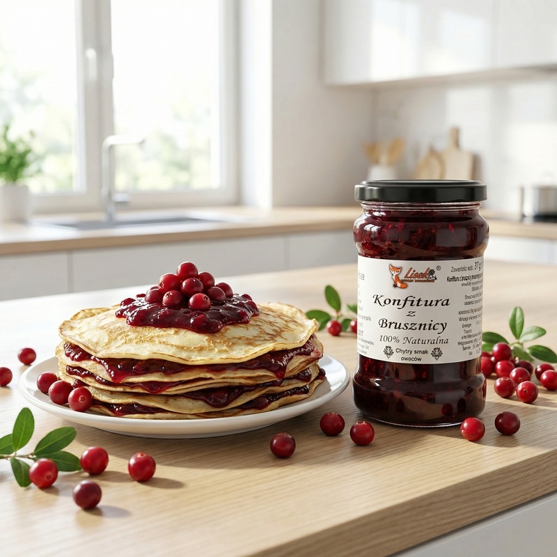 Konfitura naturalna z brusznicy 370g. Pyszna w każdej postaci