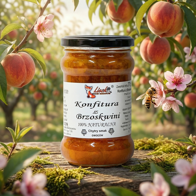 Konfitura z brzoskwini. Naturalna bez konserwantów 370g