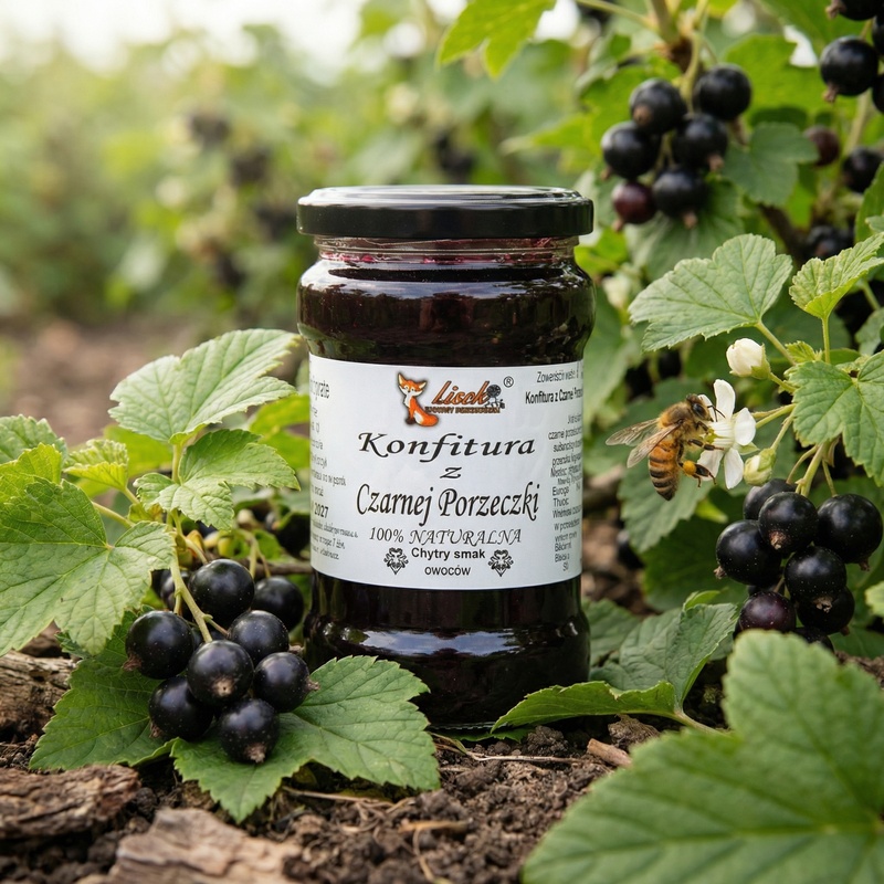 Konfitura z czarnej porzeczki. Naturalna bez konserwantów 370g