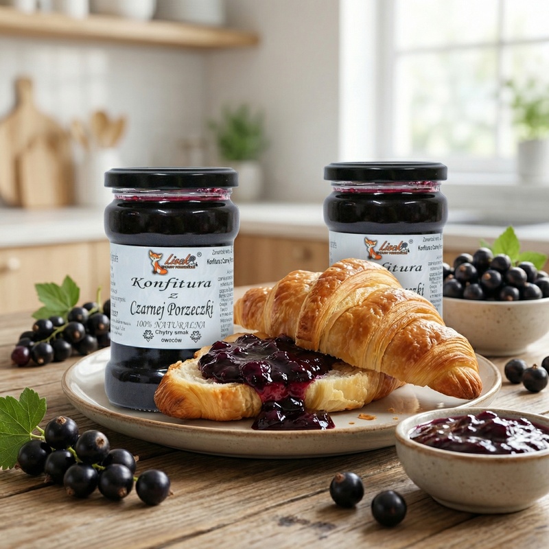 Konfitura naturalna z czarnej porzeczki 370g. Pyszna w każdej postaci