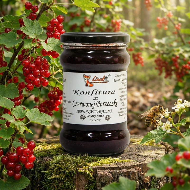 Konfitura z czerwonej porzeczki. Naturalna bez konserwantów 370g