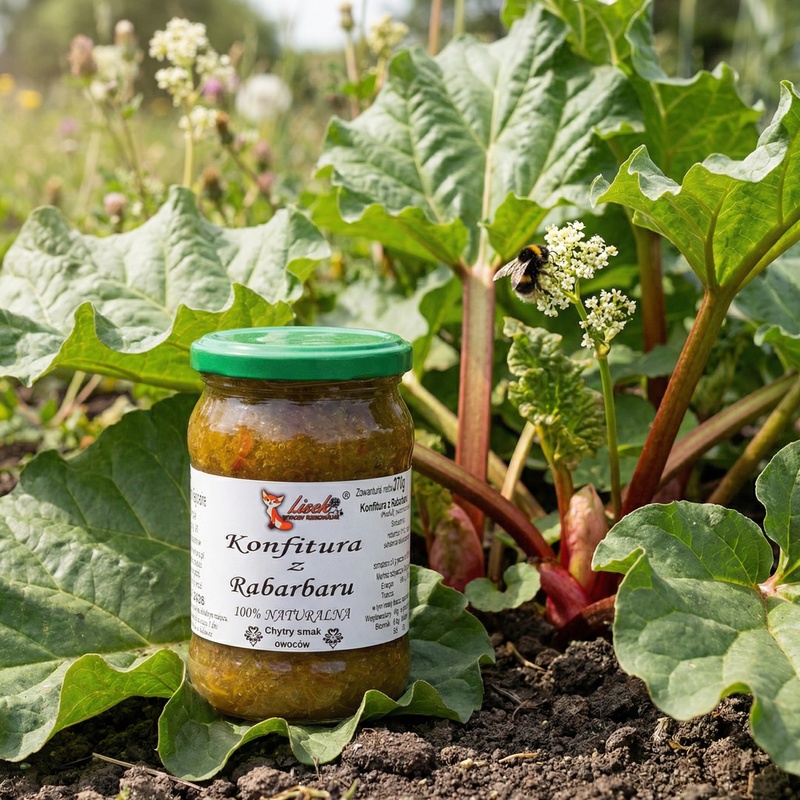 Konfitura z rabarbaru. Naturalna bez konserwantów 370g