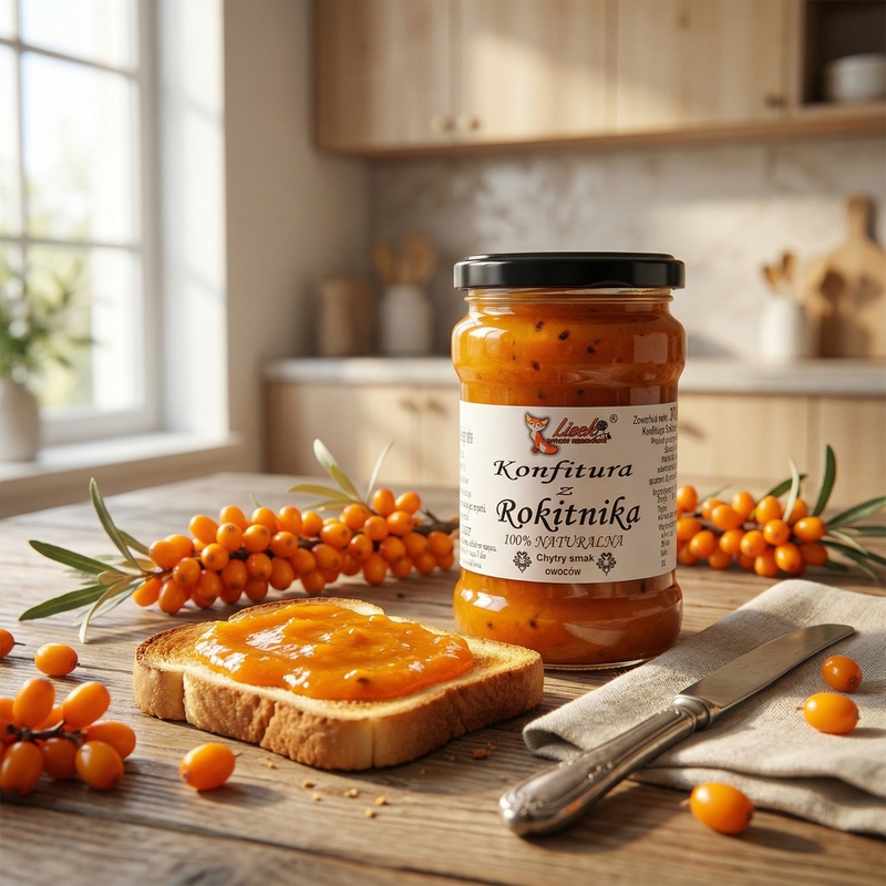 Konfitura naturalna z rokitnika 370g. Pyszna w każdej postaci