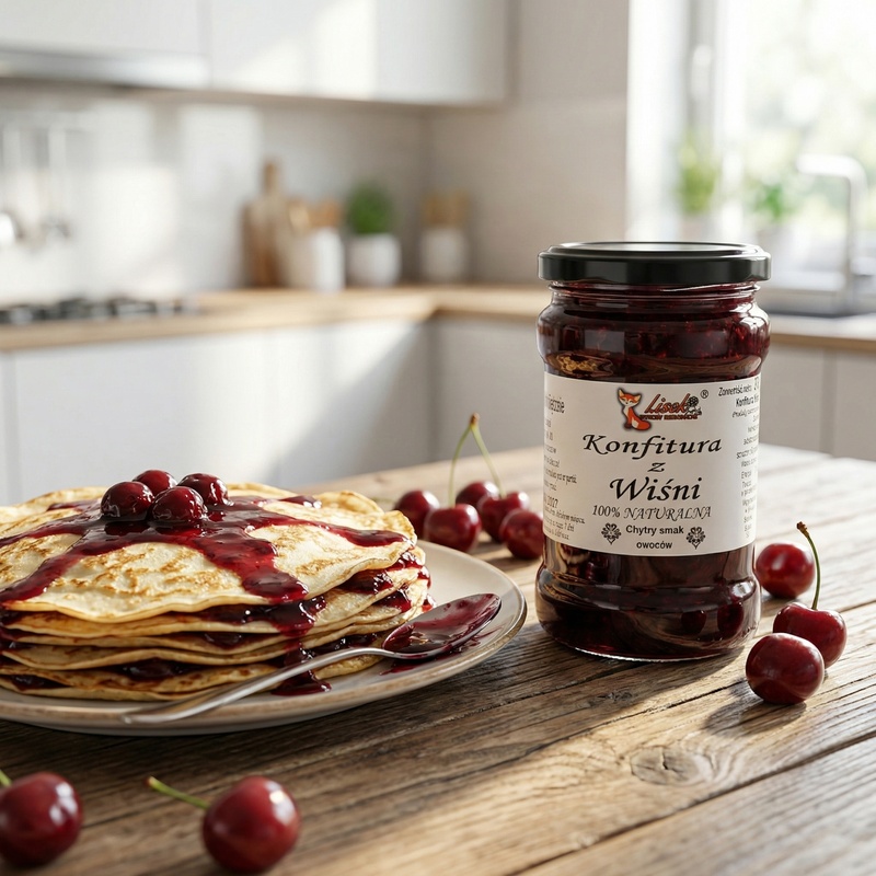 Konfitura naturalna z wiśni 370g. Pyszna w każdej postaci