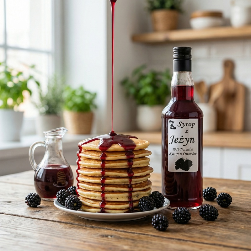 Syrop z Jeżyny naturalny 500ml na stole