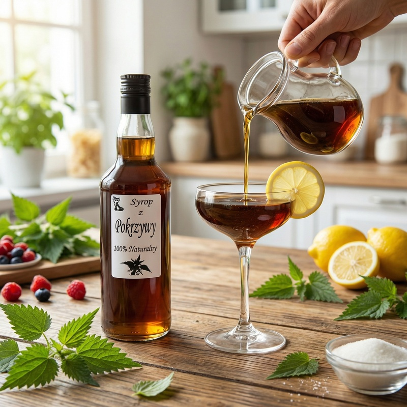 Syrop z Pokrzywy naturalny 200 ml na stole