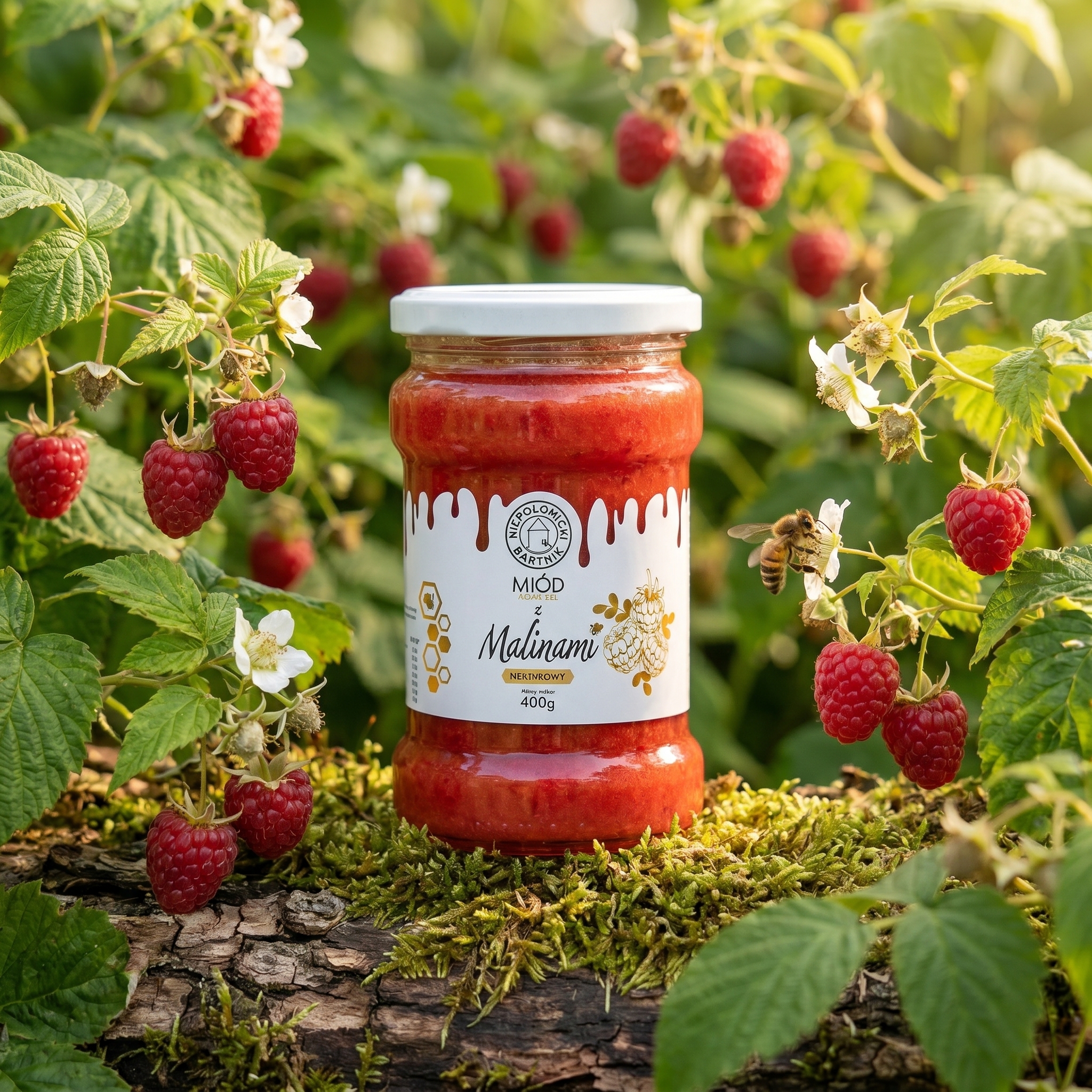 miód z malinami 400g natura